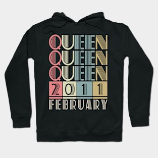 2011 - Queen February Retro Vintage Birthday Hoodie